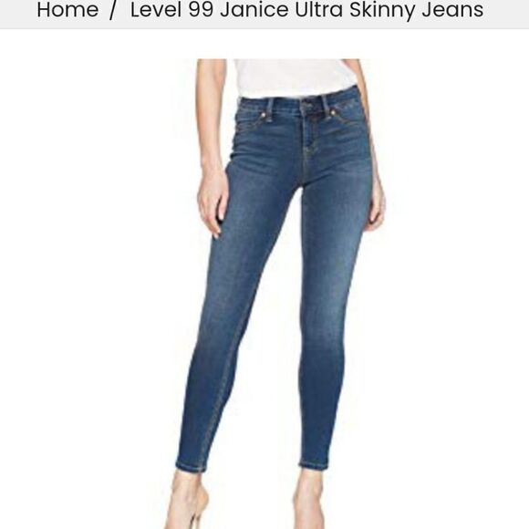 Anthropologie Level 99 Blue Cheetah Janice Ultra Skinny Fit Stretch - Picture 12 of 15